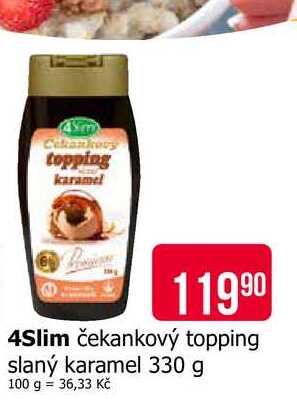 4Slim čekankový topping slaný karamel 330 g 