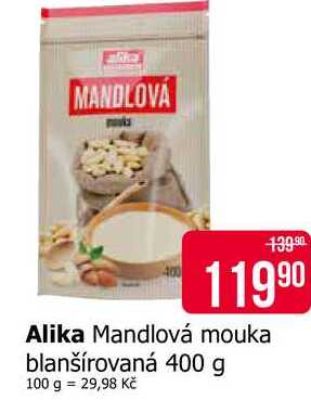 Alika Mandlová mouka blanšírovaná 400 g 