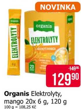 Organis Elektrolyty, mango 20x 6 g, 120 g
