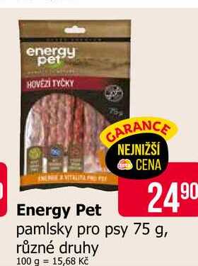 Energy Pet pamlsky pro psy 75 g, různé druhy