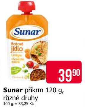 Sunar příkrm 120 g, různé druhy Teta drogerie