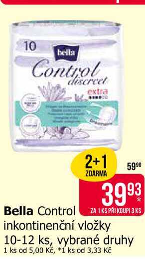 Bella Control inkontinenční vložky 10-12 ks