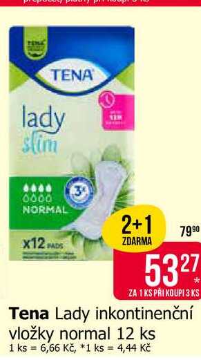 Tena Lady inkontinenční vložky normal 12 ks Teta drogerie