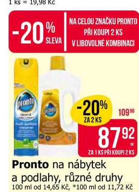 Pronto na nábytek a podlahy, různé druhy Teta drogerie
