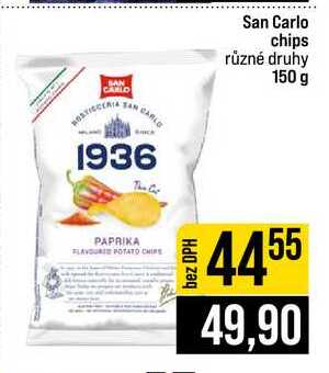 San Carlo chips různé druhy 150 g