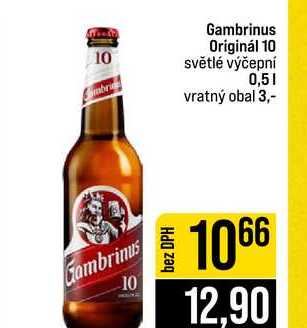 Gambrinus Originál 10 světlé výčepní 0,5l