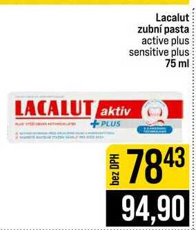 Lacalut zubní pasta active plus sensitive plus 75 ml 