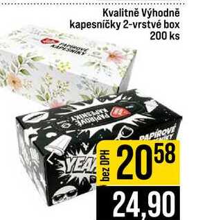 Kvalitně Výhodně kapesníčky 2-vrstvé box 200 ks