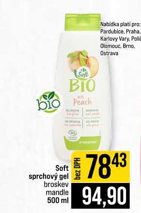 Soft sprchový gel broskev mandle 500 ml JIP