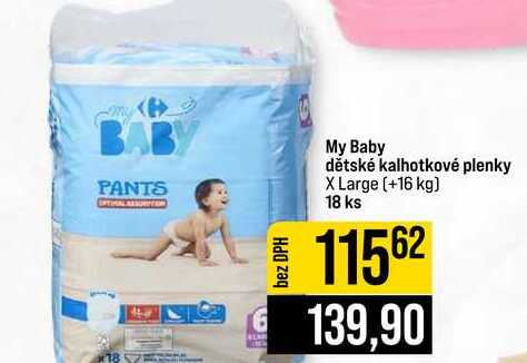 My Baby dětské kalhotkové plenky X Large (+16 kg) 18 ks