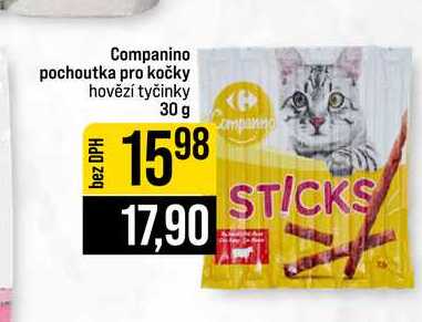Companino pochoutka pro kočky hovězí tyčinky 30 g