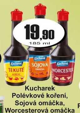Kucharek Polévkové koření, Sojová omáčka, F Worcesterová omáčka 185 ml
