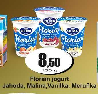 Florian jogurt Jahoda, Malina, Vanilka, Meruňka 150 g