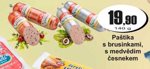Paštika s brusinkami, s medvědím česnekem 140 g