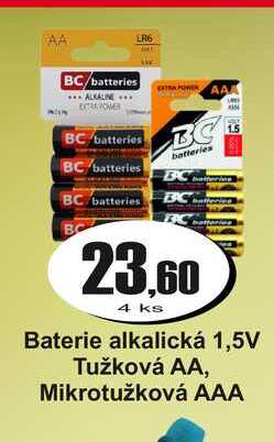 Baterie alkalická 1,5V Tužková AA, Mikrotužková AAA 4 ks