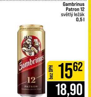 Gambrinus Patron 12 světlý ležák 0,5l
