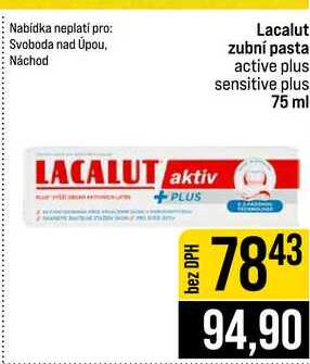 Lacalut zubní pasta active plus sensitive plus 75 ml