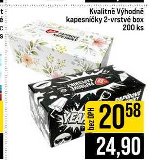 Kvalitně Výhodně kapesníčky 2-vrstvé box 200 ks JIP