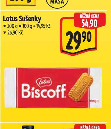 Lotus Sušenky 200 g   v akci