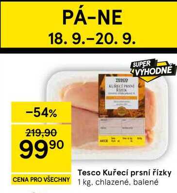 Tesco Kuřecí prsní řízky, 1 kg, chlazené