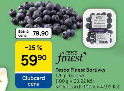 Tesco Finest Borůvky, 125 g, balené