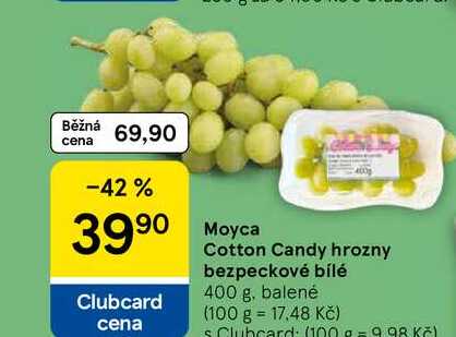 Moyca Cotton Candy hrozny bezpeckové bílé, 400 g, balené