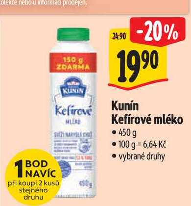  Kunín Kefírové mléko 450 g 