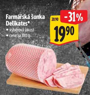 Farmářská šunka Delikates 100 g