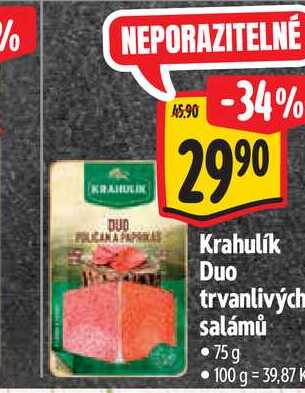   Krahulík Duo trvanlivých salámů 75g 