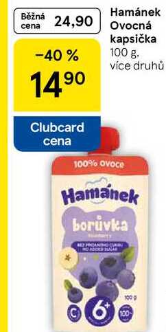 Hamánek ovocná kapsička, 100 g 