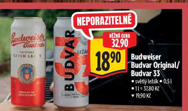  Budweiser Budvar Original/ Budvar 33  0,5 l v akci
