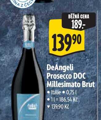 DeAngeli Prosecco DOC Millesimato Brut 0,75 l