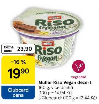 Müller Riso Vegan dezert, 160 g, více druhů