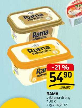 RAMA vybrané druhy 400 g  v akci