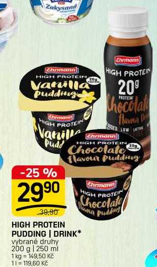 HIGH PROTEIN PUDDING DRINK* | vybrané druhy 200 g | 250 ml