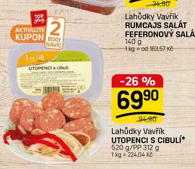 UTOPENCI S CIBULÍ* 520 g/PP 312 g