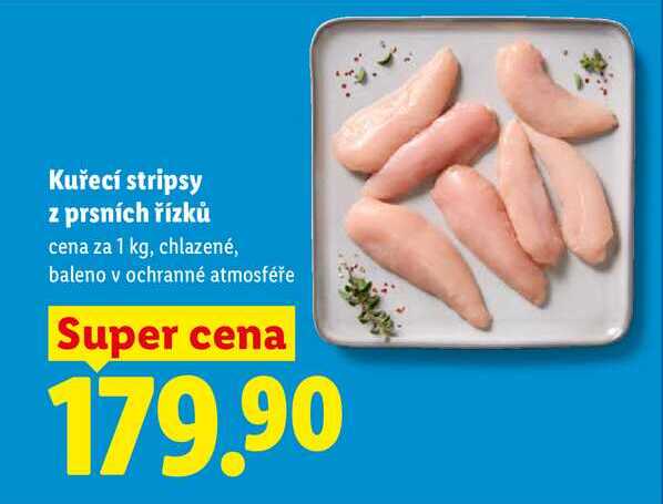 Kuřecí stripsy z prsních řízků, cena za 1 kg
