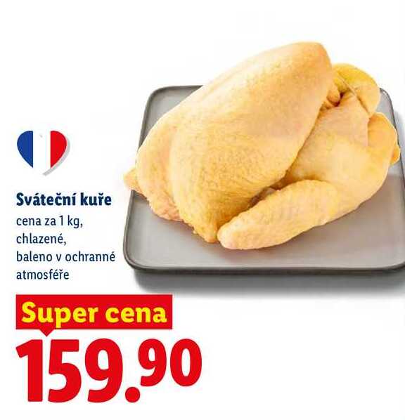 Sváteční kuře, cena za 1 kg
