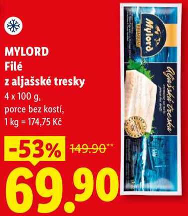 MYLORD Filé z aljašské tresky, 4x 100 g