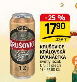KRUŠOVICE KRÁLOVSKÁ DVANÁCTKA světlý ležák 0,5l plech  
