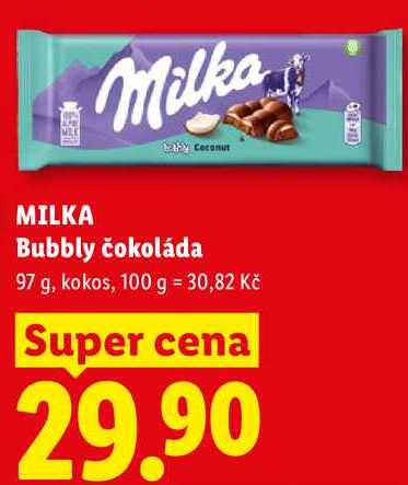 MILKA Bubbly čokoláda, 97 g