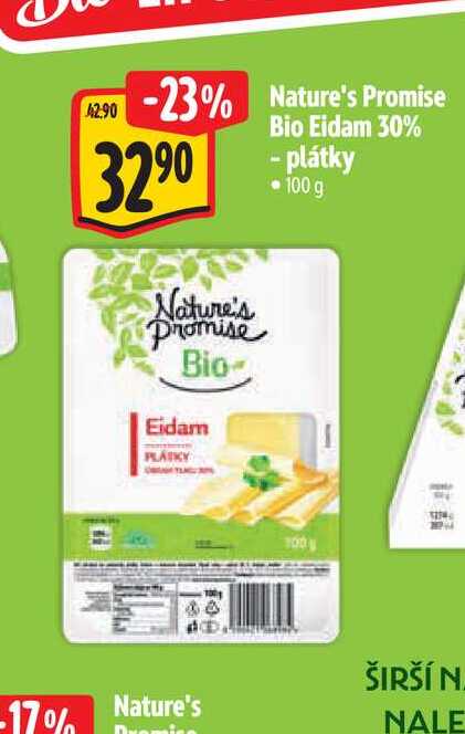   Nature's Promise Bio Eidam  30% - plátky 100 g  