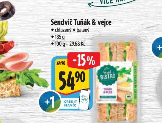 Sendvič Tuňák & vejce 185 g