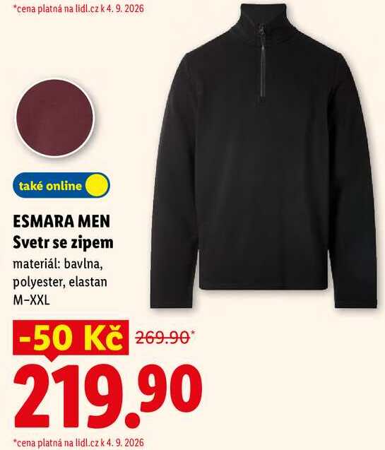 ESMARA MEN Svetr se zipem