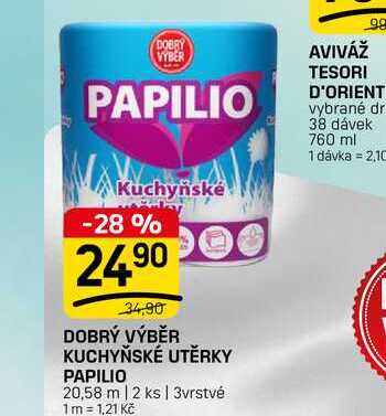 DOBRÝ VÝBĚR KUCHYŇSKÉ UTĚRKY PAPILIO 20,58 m 2 ks | 3vrstvé FLOP TOP