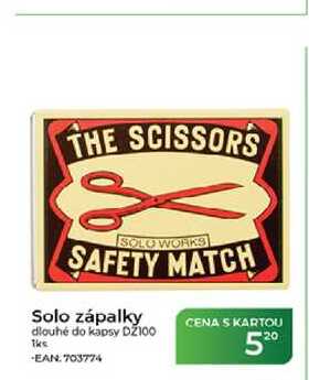 Solo zápalky dlouhé do kapsy DZ100 1 ks Tamda Foods