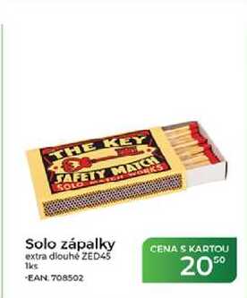 Solo zápalky extra dlouhé ZED45 1ks Tamda Foods