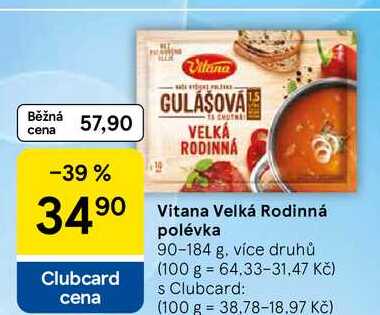 Vitana Velká Rodinná polévka, 90-184 g, více druhů 