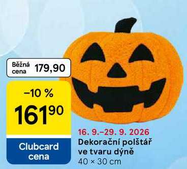 Dekorační polštář ve tvaru dýně 40 x 30 cm Tesco