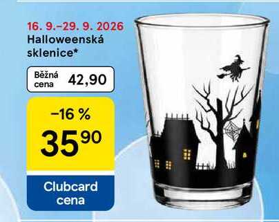 Halloweenská sklenice Tesco